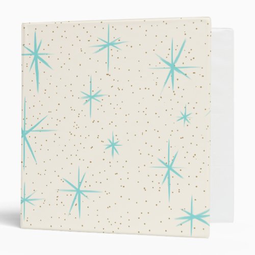 Space Age Turquoise Starbursts Binder