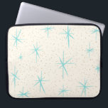 Space Age Turquoise Starbursts Laptop Sleeve<br><div class="desc">This Space Age Turquoise Starbursts Laptop Sleeve pattern features blue starbursts on a creamy background with gold colored speckles. Inspired by a classic mid century modern dish pattern, this design has an authentic vintage flair. The retro kitschy goodness will make you feel like you’ve stumbled across a flea market treasure....</div>