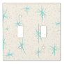 Space Age Turquoise Starbursts Light Switch Cover