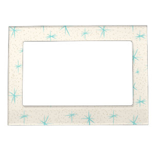 Space Age Turquoise Starbursts Magnetic Frame