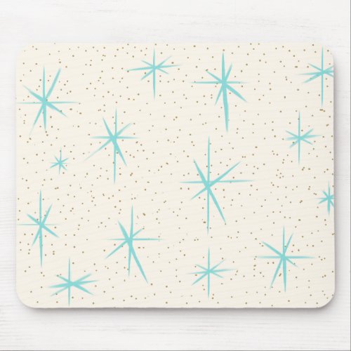 Space Age Turquoise Starbursts Mousepad