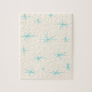 Space Age Turquoise Starbursts Puzzle