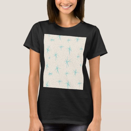 Space Age Turquoise Starbursts T_Shirt