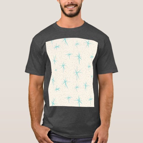 Space Age Turquoise Starbursts T_Shirt