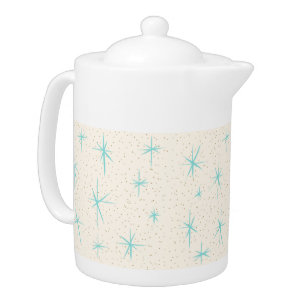 Space Age Turquoise Starbursts Tea Pot