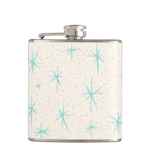 Space Age Turquoise Starbursts Wrapped Flask