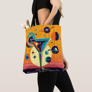 Space Age Welcome To The Atomic Martini Club Tote Bag