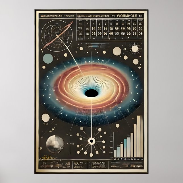 Space Age Wormhole Diagram Poster (Front)