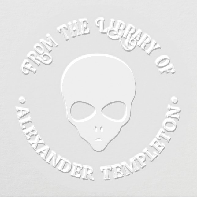 Space Alien #2 Library Book Name Embosser (Design)