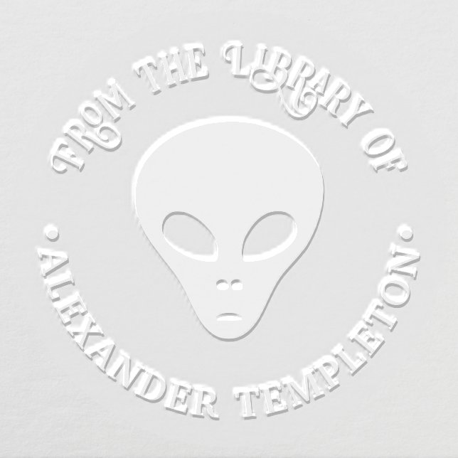 Space Alien #3 Library Book Name Embosser (Design)
