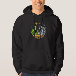 Space Alien Astronaut Arm Wrestling Science Fictio Hoodie