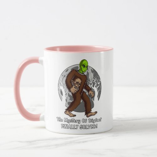 Space Alien Bigfoot Conspiracy Mystery Solved UFO Mug