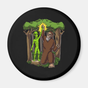 Space Alien Bigfoot Mystery Conspiracy Theory Magnet