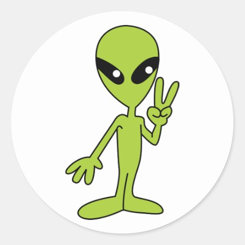 Space Alien Classic Round Sticker