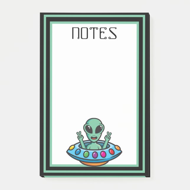 Space Alien Flying Saucer Notes (Front)