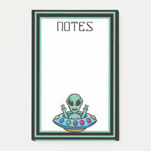 Space Alien Flying Saucer Post-It Notes
