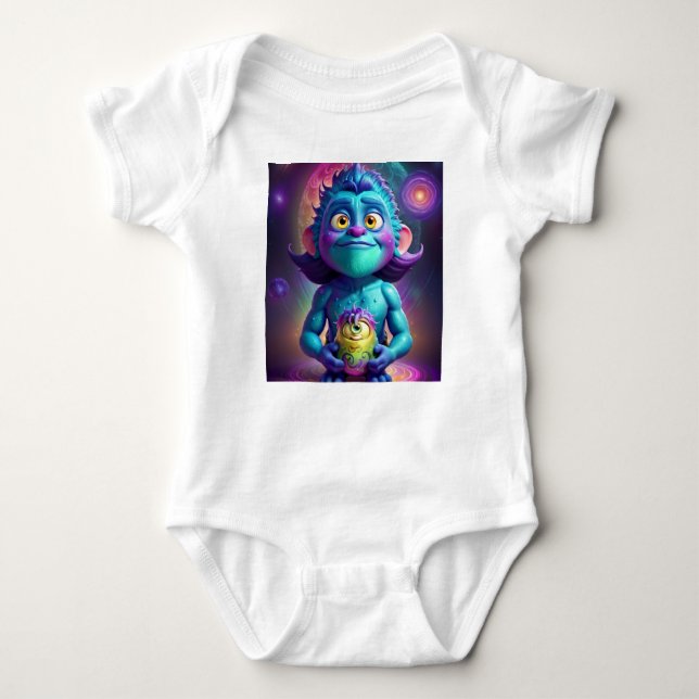 Space Alien & Friend Baby Bodysuit (Front)