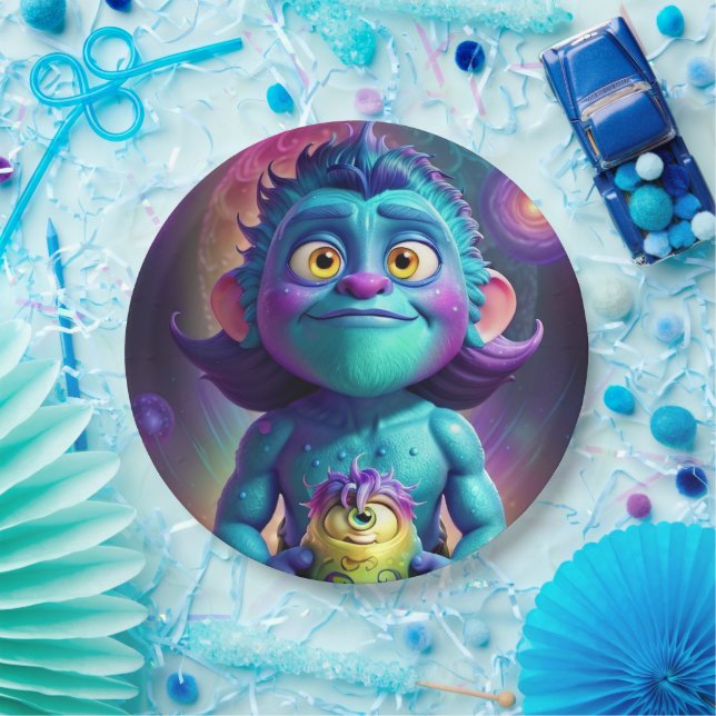 Space Alien & Friend  Paper Plates (Party)