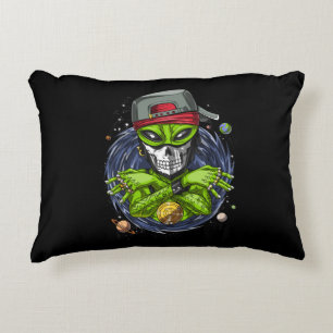 Space Alien Gangstа UFO Extraterrestrials Rapper Accent Pillow