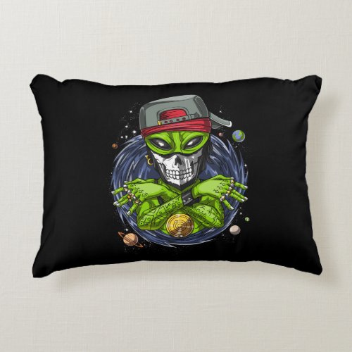 Space Alien Gangstа UFO Extraterrestrials Rapper Accent Pillow