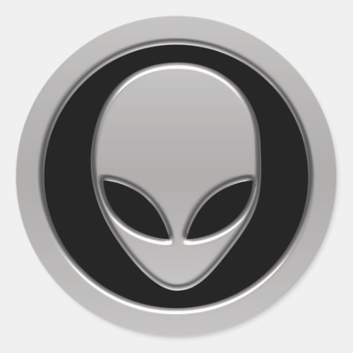 Space Alien Head Classic Round Sticker