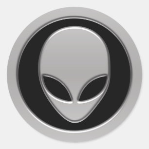 Space Alien Head Classic Round Sticker