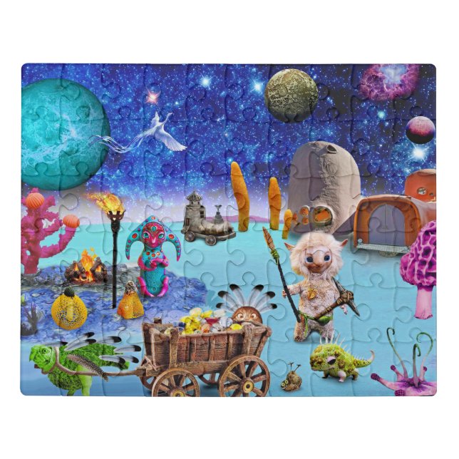 Space alien jigsaw puzzle planet kids child gift (Puzzle Horizontal)