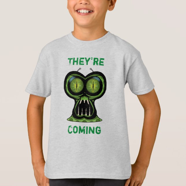 Space Alien Kids' Hanes ComfortBlend® Sweatshirt T-Shirt (Front)