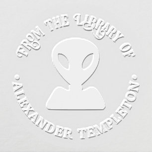 Space Alien Library Book Name Embosser
