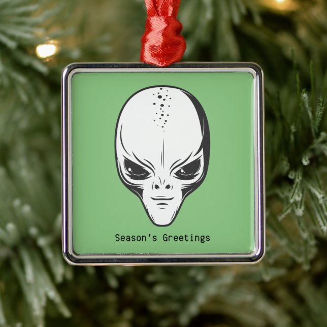 Space Alien Metal Ornament (Tree)