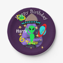Space Alien Outer Space Cute Kids Birthday Party