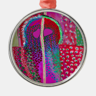 Space Alien Party Animal Metal Ornament