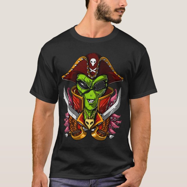 Space Alien Pirate T-Shirt (Front)
