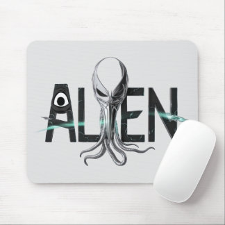 Space Alien Text Mouse Pad