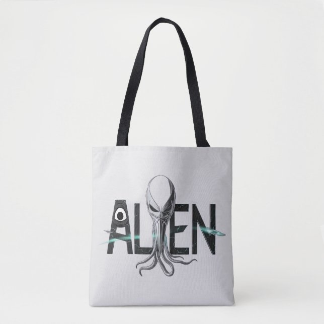 Space Alien Text Tote Bag (Front)