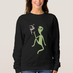 Space Alien Tuxedo Weed Joint Pot Smoker Sweatshirt