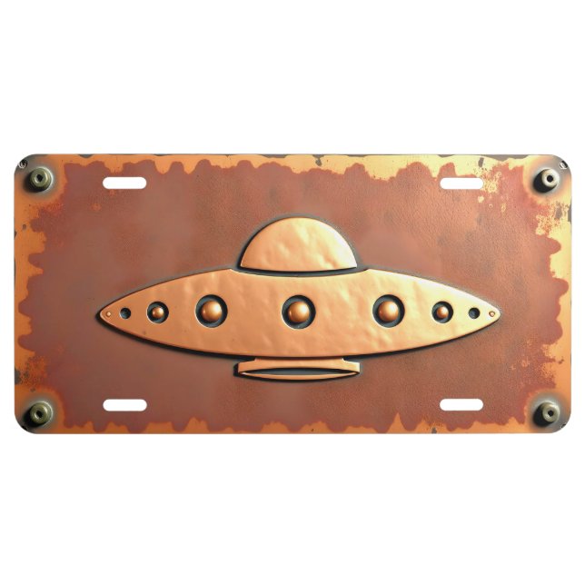 SPACE ALIEN UFO SAUCER LICENSE PLATE (Front)