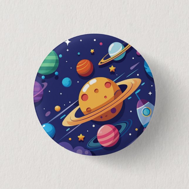 Space and planet theme button (Front)
