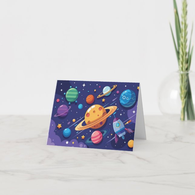 Space and planet theme card (Front)