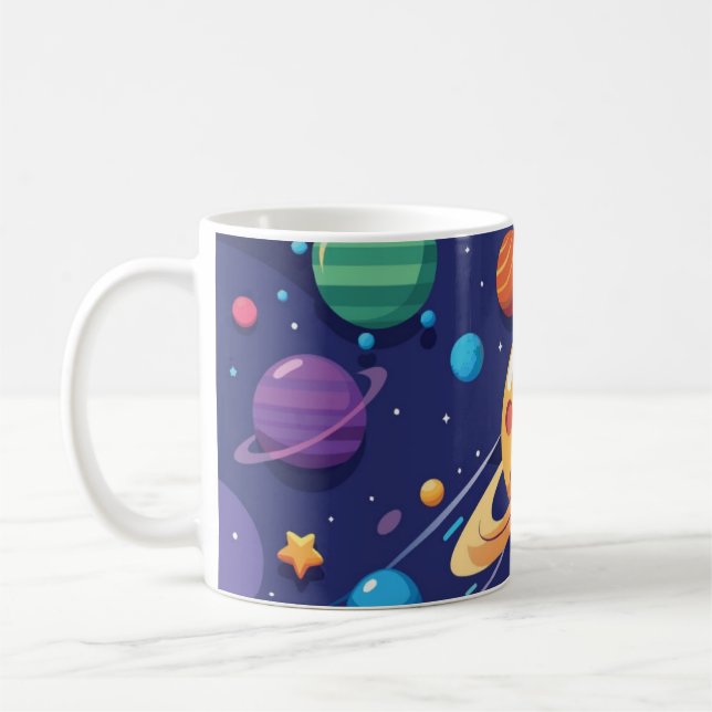 Space and planet theme coffee mug (Left)