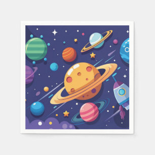 Space and planet theme napkins