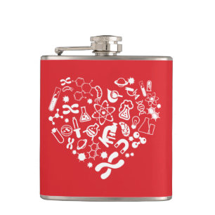 Space And Science Heart Flask