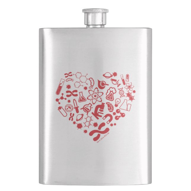 Space And Science Heart Flask (Front)