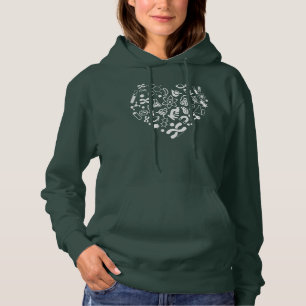 Space And Science Heart Hoodie
