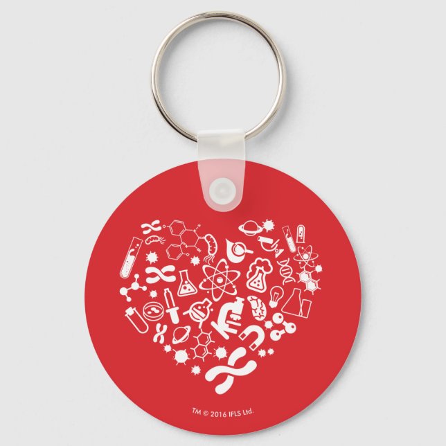 Space And Science Heart Keychain (Front)
