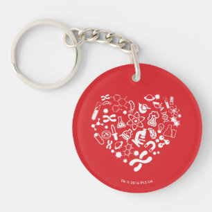 Space And Science Heart Keychain
