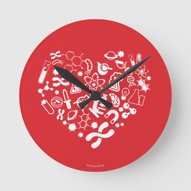 Space And Science Heart Round Clock (Front)