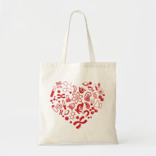 Space And Science Heart Tote Bag
