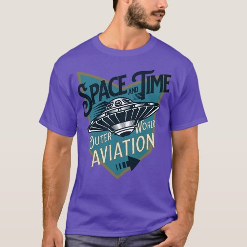 Space and Time flying saucer wormhole badge T_Shirt