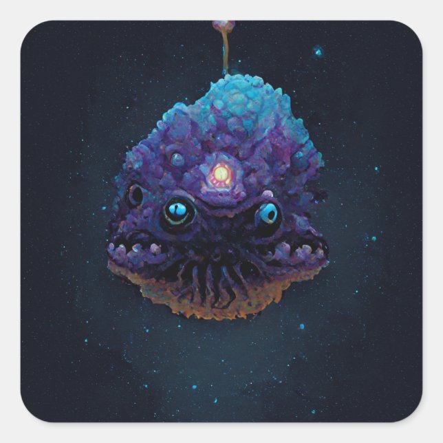 Space Anglerfish Square Sticker (Front)